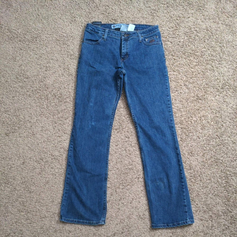 Harley Davidson Womens Blue Casual Medium Wash Bootcut Jeans Size 6 (30x30.5)